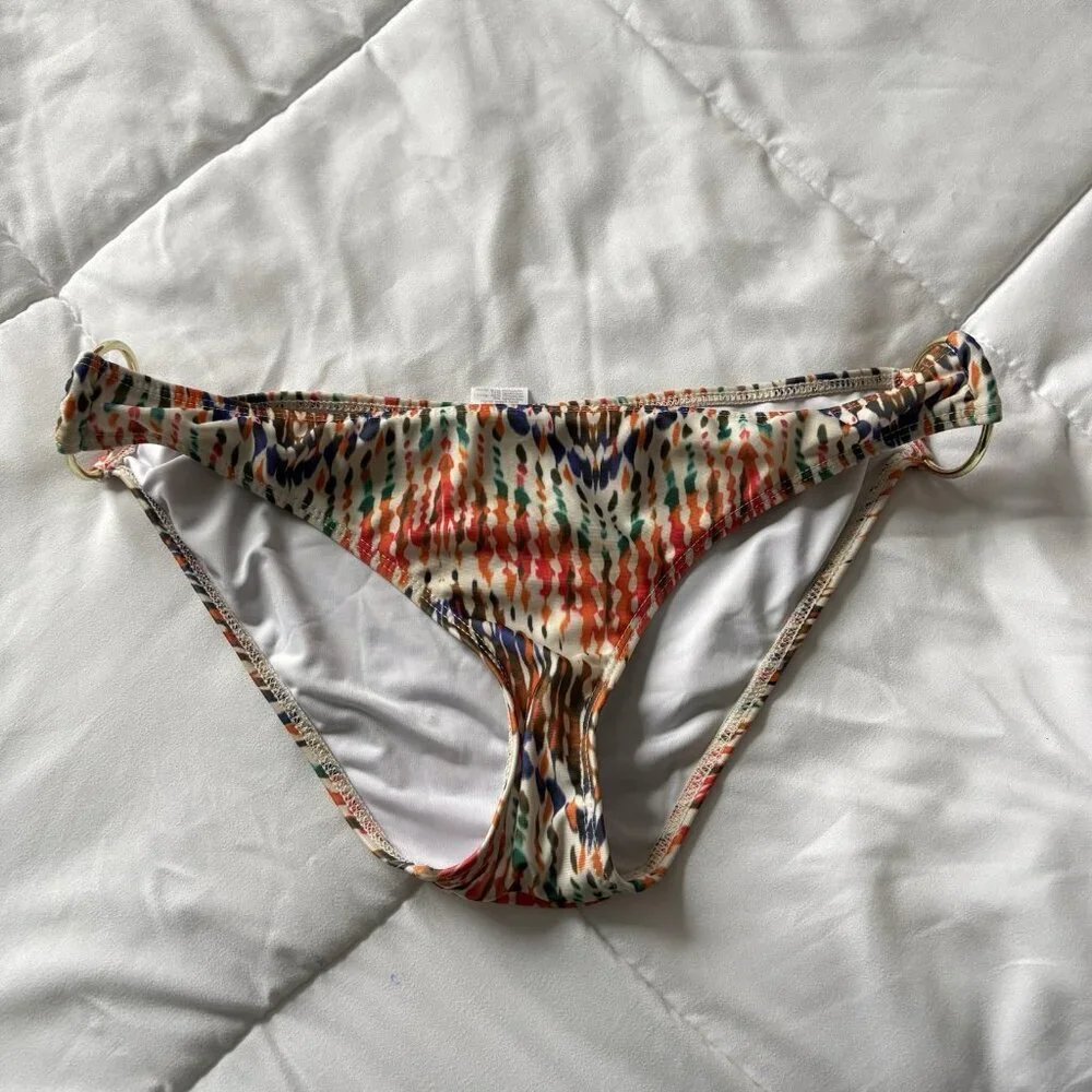 Voda Swim Womens Size Large Bikini Bottom Orange Summer Beach Made‎ In USA